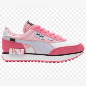 PUMA Kids' Girls Future Rider Nail Glam In White/purple/pink Size 5